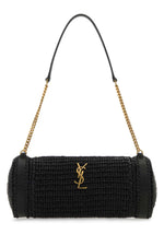 Black Small Sade Raffia Shoulder Bag 1