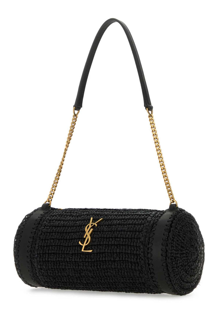 Black Small Sade Raffia Shoulder Bag 2