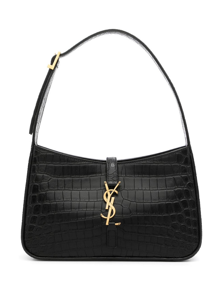 Black Le 5 À 7 crocodile embossed leather hobo bag 1