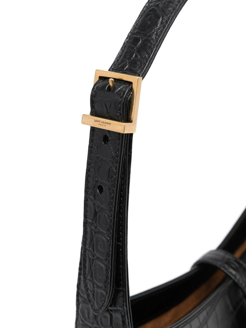 Black Le 5 À 7 crocodile embossed leather hobo bag 4