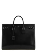 Black logo-debossed tote bag 1
