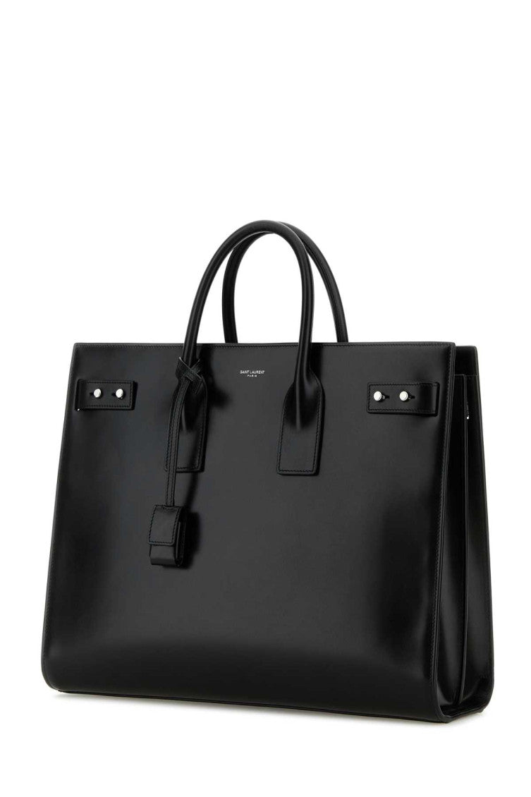 Black logo-debossed tote bag 2