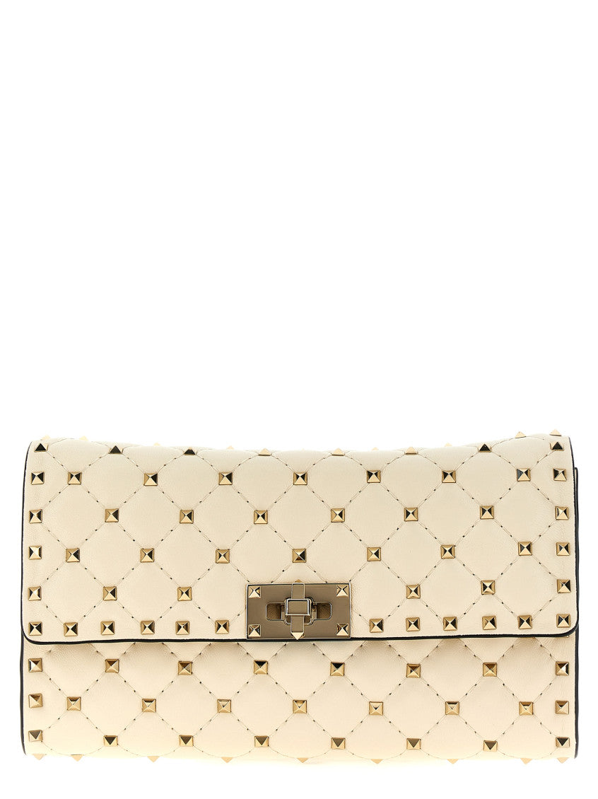 White Rockstud Spike Shoulder Bag 1