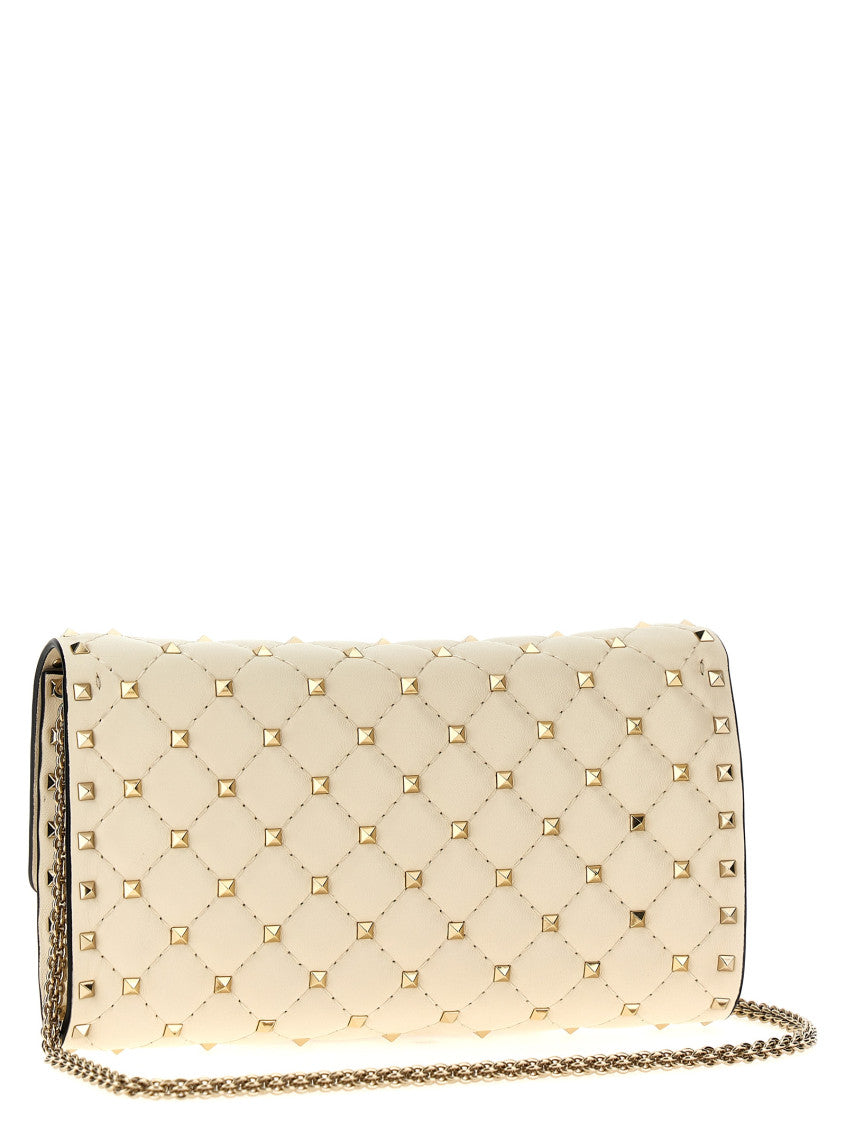 White Rockstud Spike Shoulder Bag 2