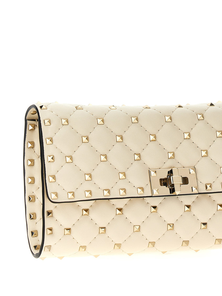 White Rockstud Spike Shoulder Bag 3