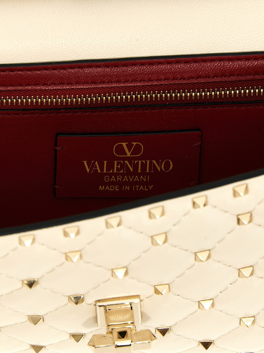 White Rockstud Spike Shoulder Bag 4