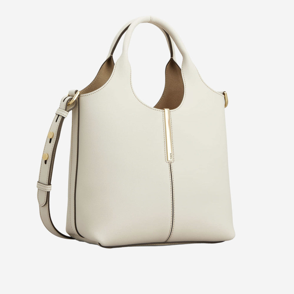 White Mini Leather Tote 2