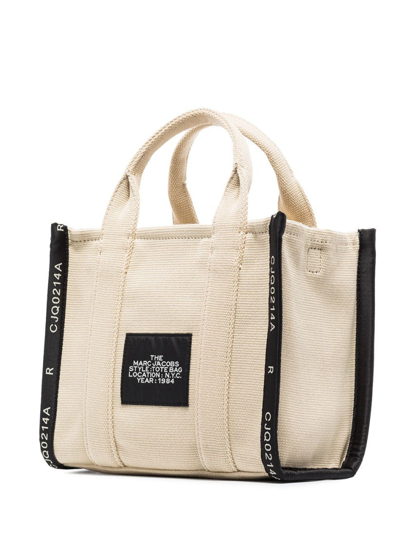 Beige The Jacquard Top Zip Small Tote 3