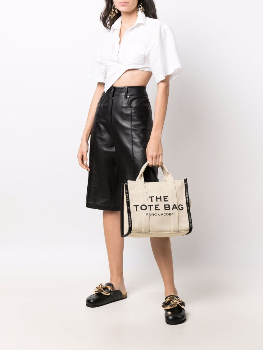 Beige The Jacquard Top Zip Medium Tote 2