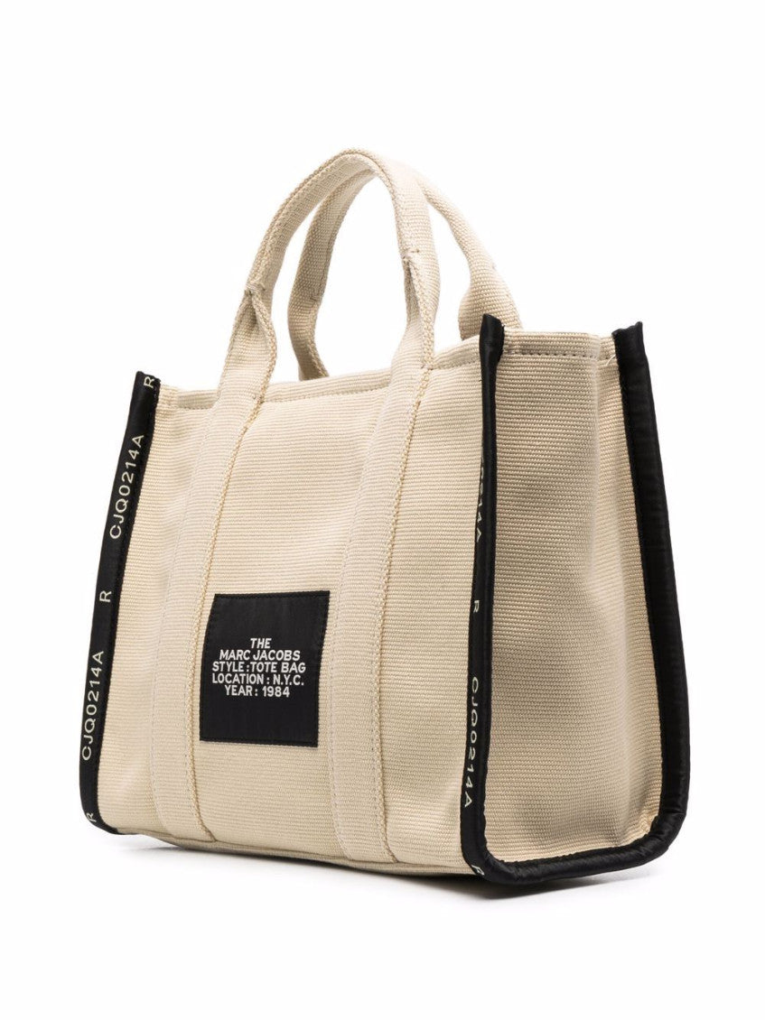 Beige The Jacquard Top Zip Medium Tote 4