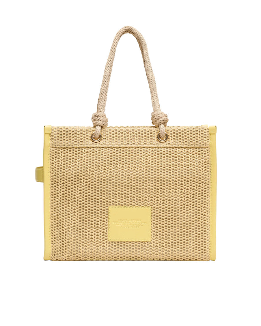 Natural Woven Rope Top Zip Large Tote 2