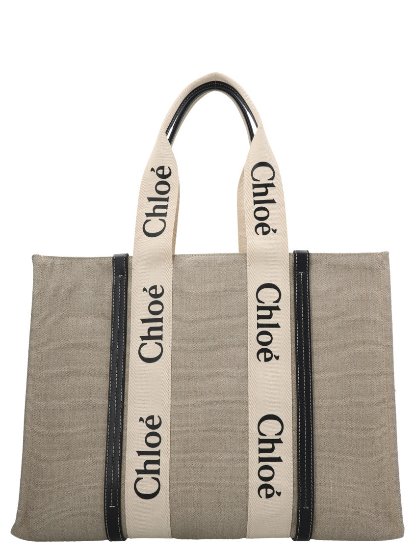 Beige 'Woody Medium' Tote Bag 1
