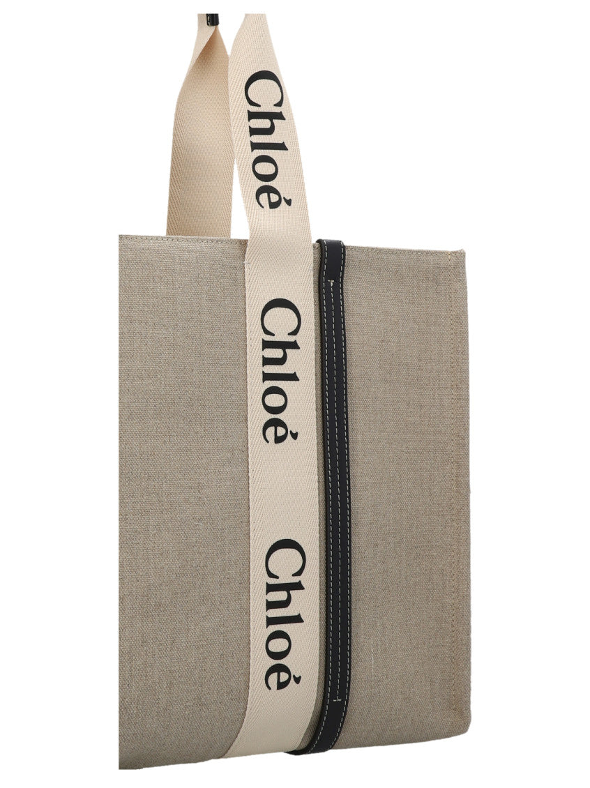 Beige 'Woody Medium' Tote Bag 3