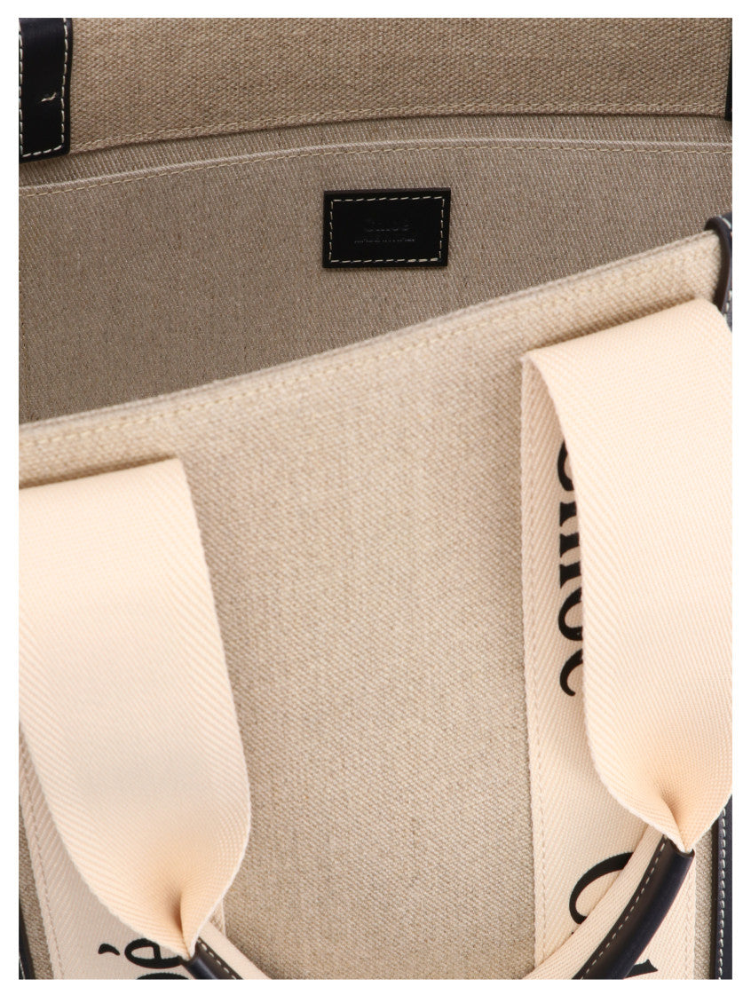 Beige 'Woody Medium' Tote Bag 4