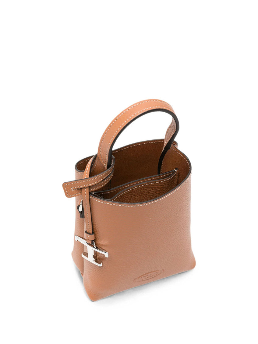 Brown T Timeless Micro Bucket Bag 3