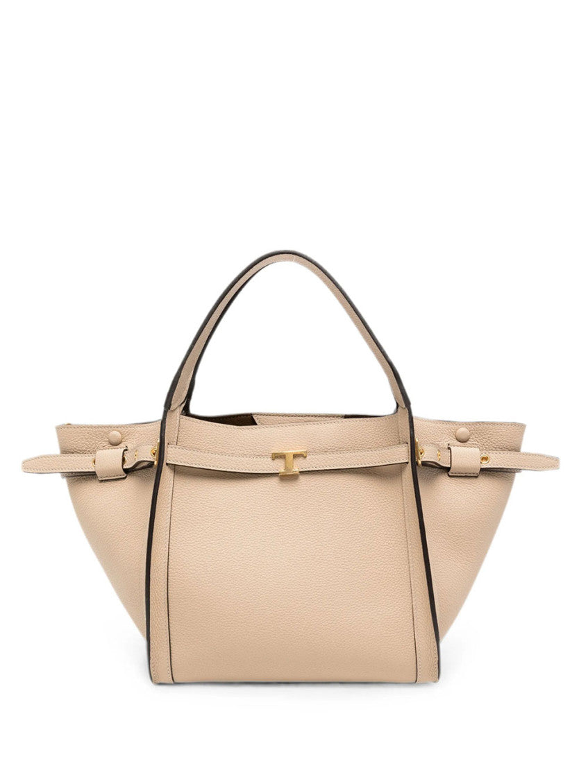Beige T Timeless Small Tote 1