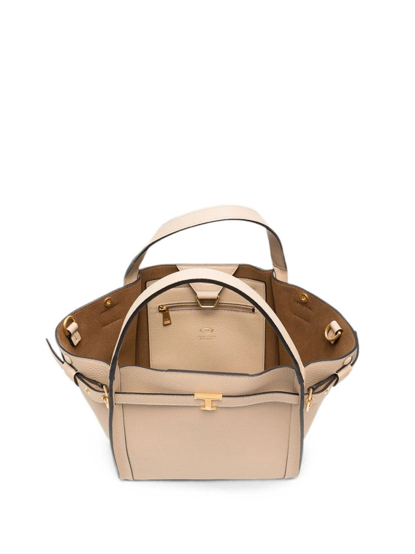 Beige T Timeless Small Tote 3