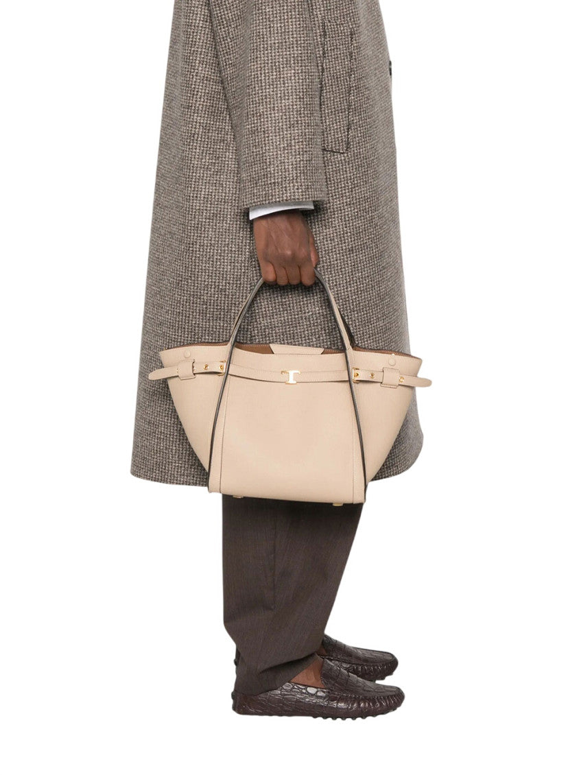 Beige T Timeless Small Tote 5