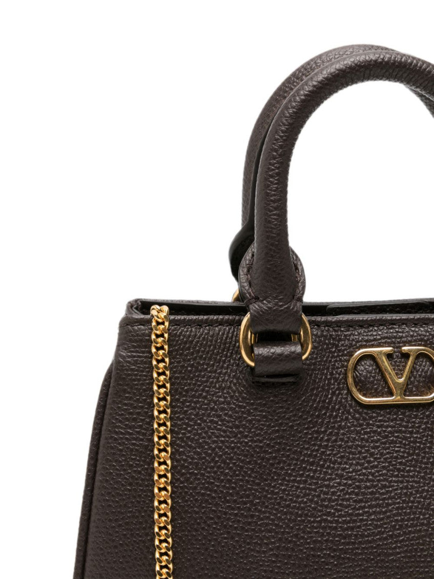 Dark Brown VLogo Mini Satchel 4