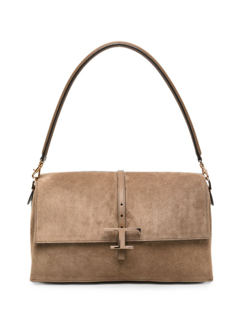 Brown T Timeless Large Shoulder Bag 1