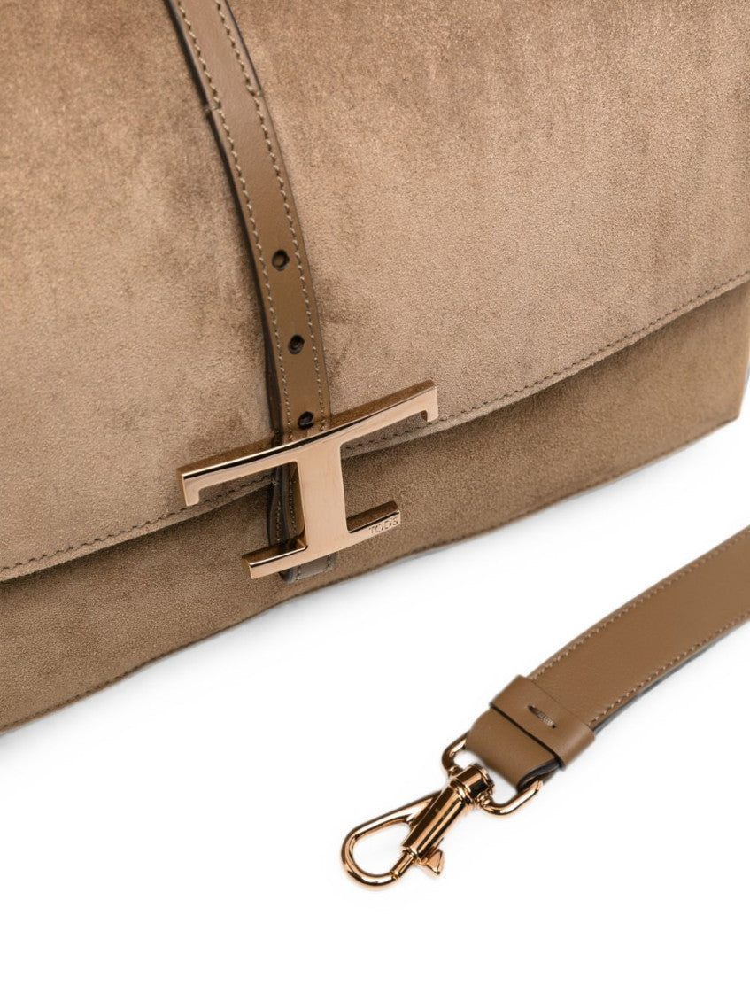 Brown T Timeless Large Shoulder Bag 4