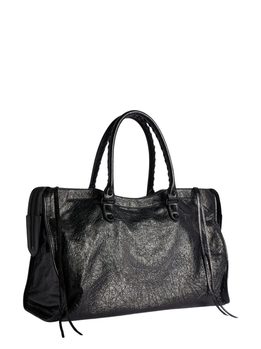 Black Le City Top Zip Large Tote 3