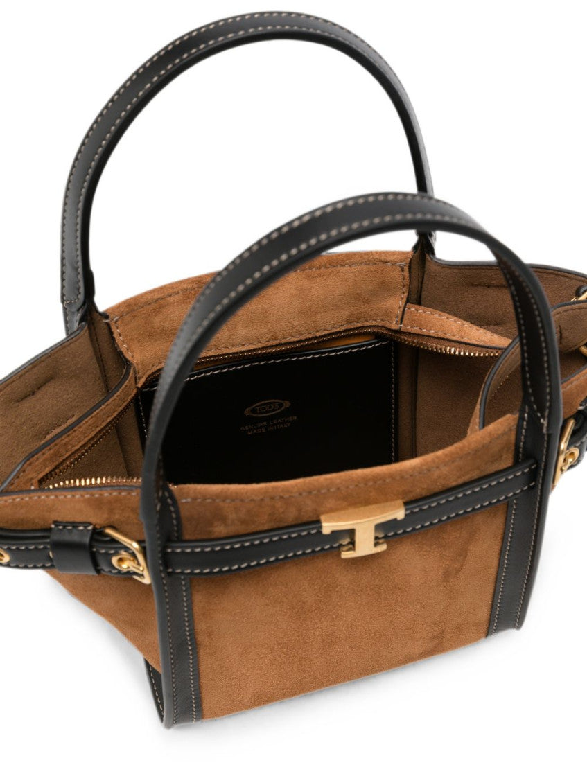 Brown T Signature Top Zip Mini Tote 3