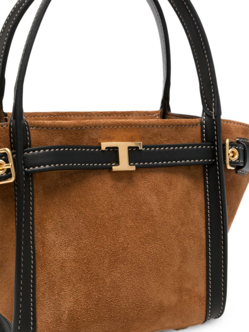 Brown T Signature Top Zip Mini Tote 4
