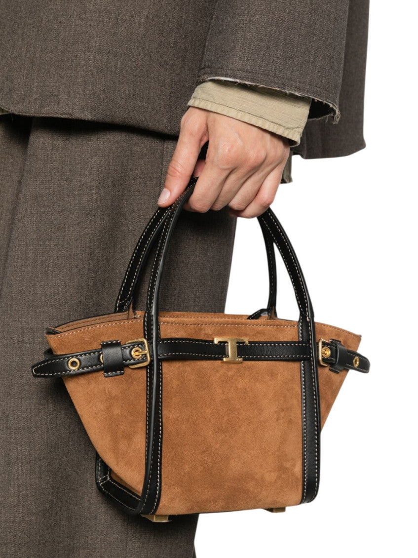 Brown T Signature Top Zip Mini Tote 5