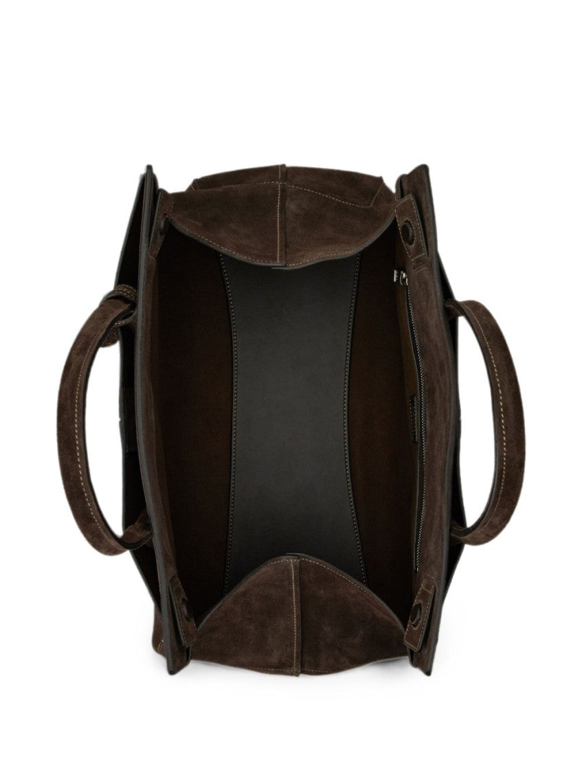 Brown Logo Medium Tote 5
