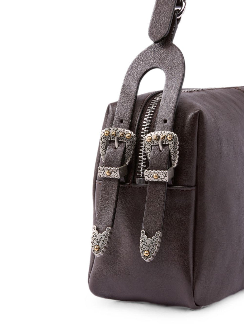 Dark Brown Keeper Medium Shoulder Bag 3