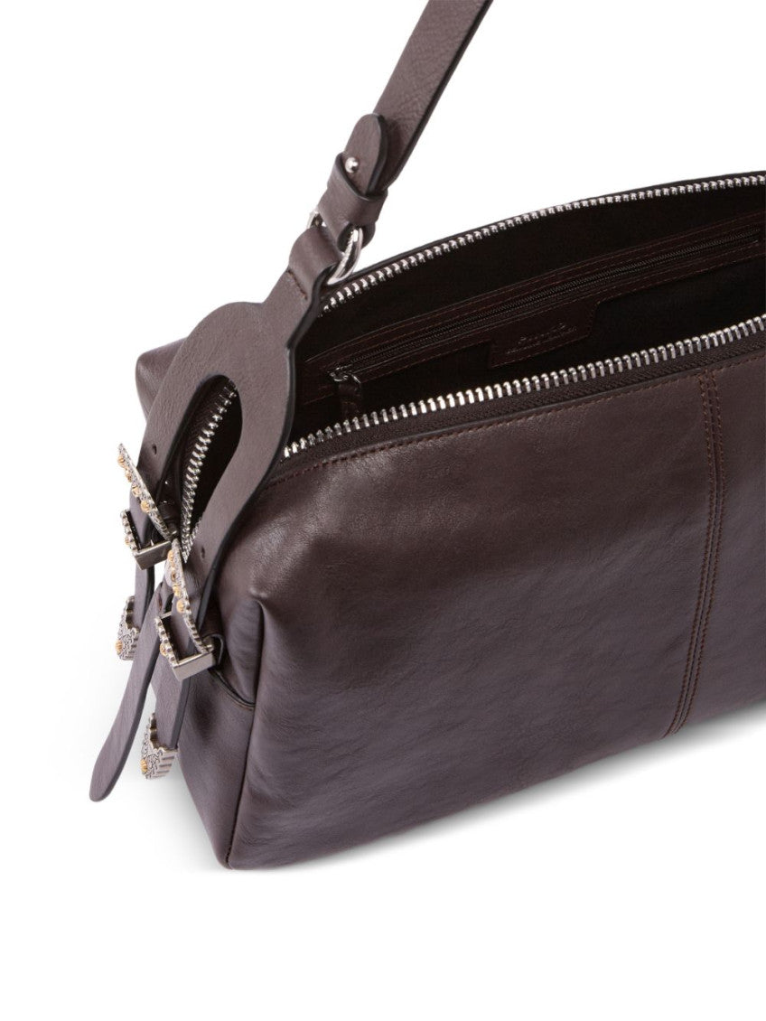 Dark Brown Keeper Medium Shoulder Bag 4