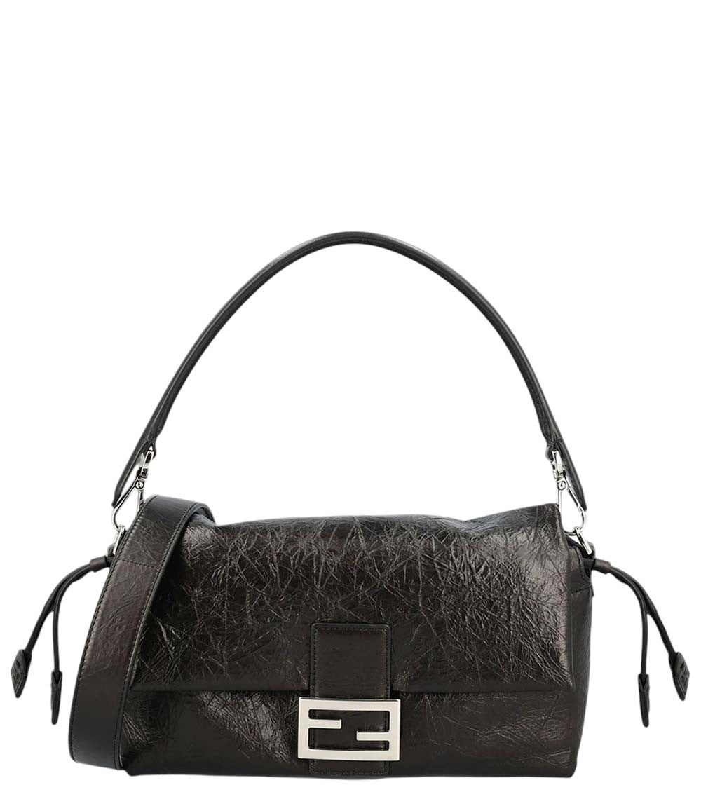 Black Baguette Medium Shoulder Bag 1
