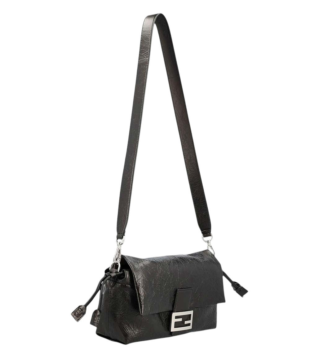 Black Baguette Medium Shoulder Bag 2