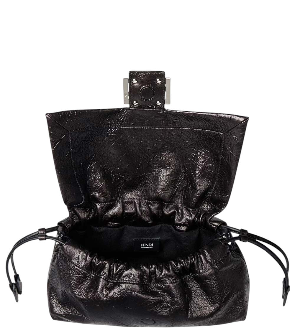 Black Baguette Medium Shoulder Bag 4