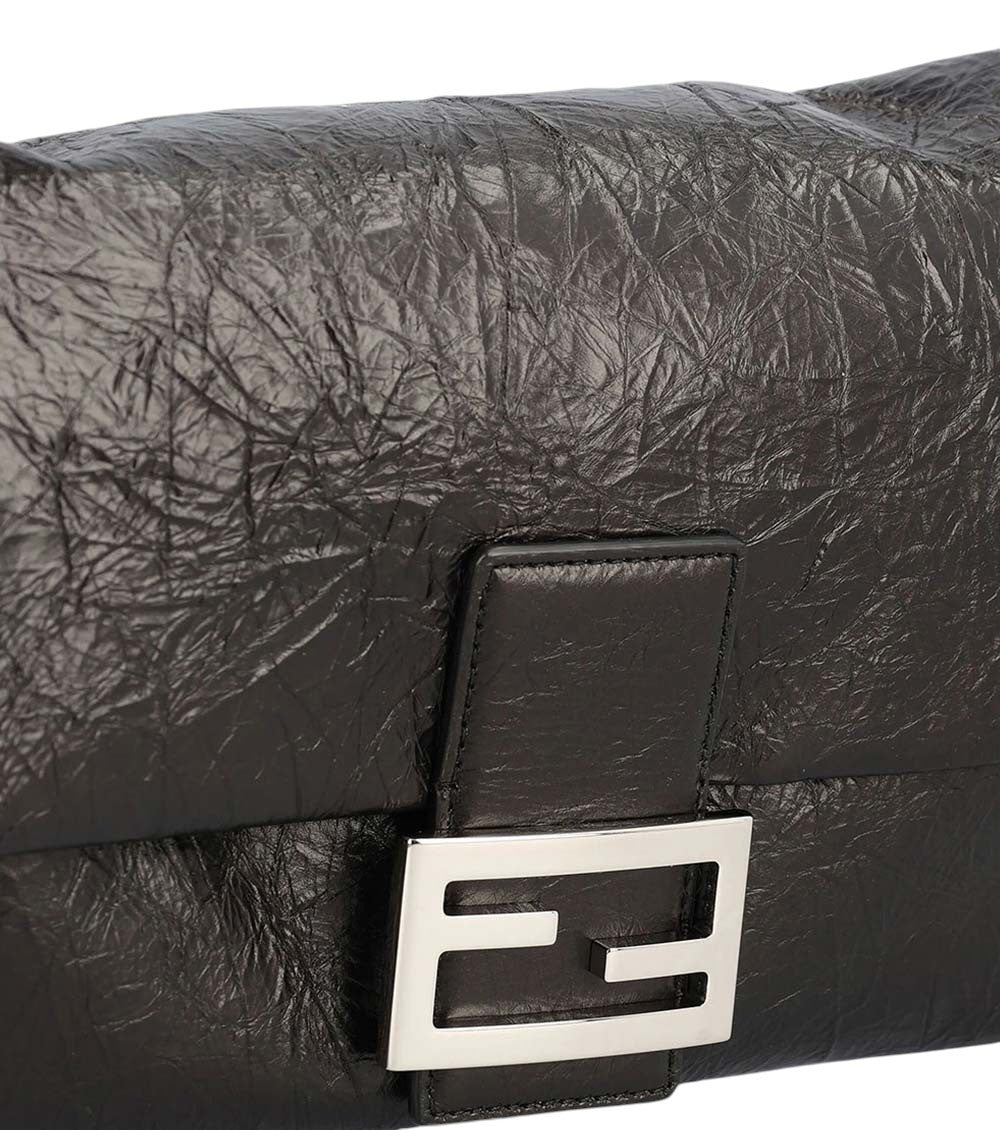 Black Baguette Medium Shoulder Bag 5