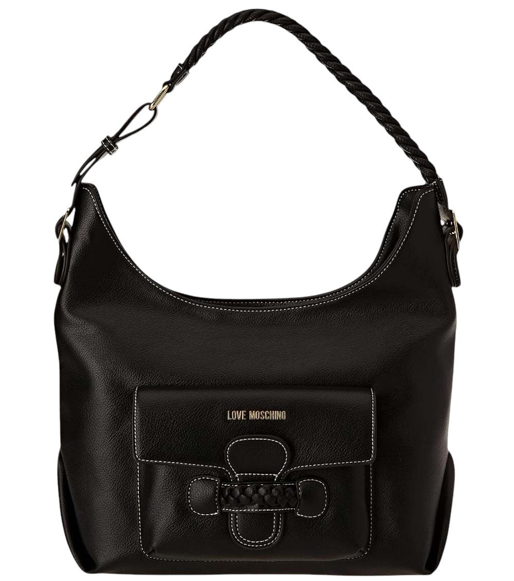 Black Logo Medium Shoulder Bag 1