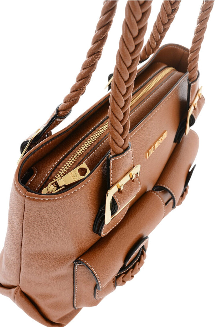Brown Logo Medium Tote 4
