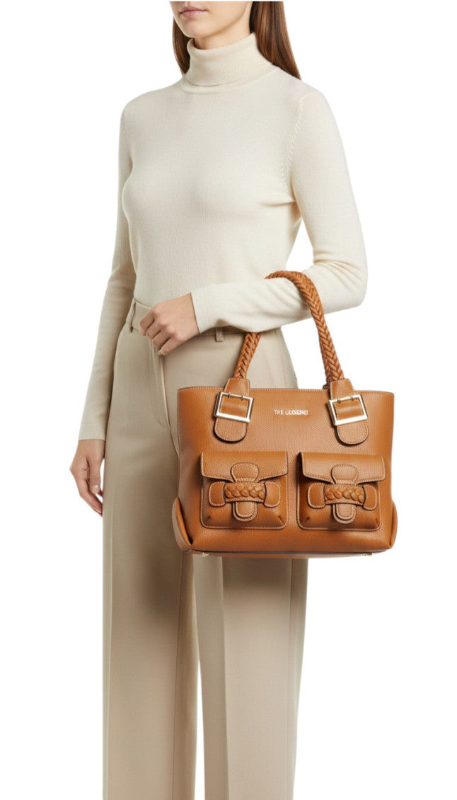 Brown Logo Medium Tote 5
