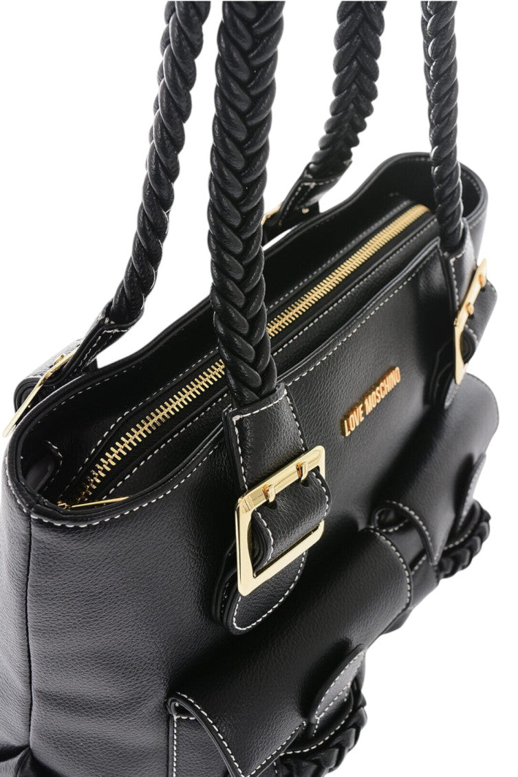 Black Logo Medium Tote 4