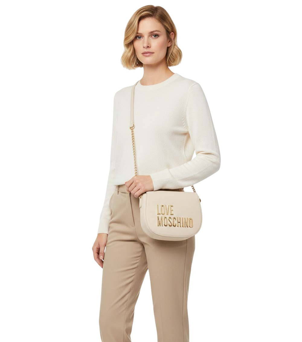 Beige Logo Small Crossbody Bag 4