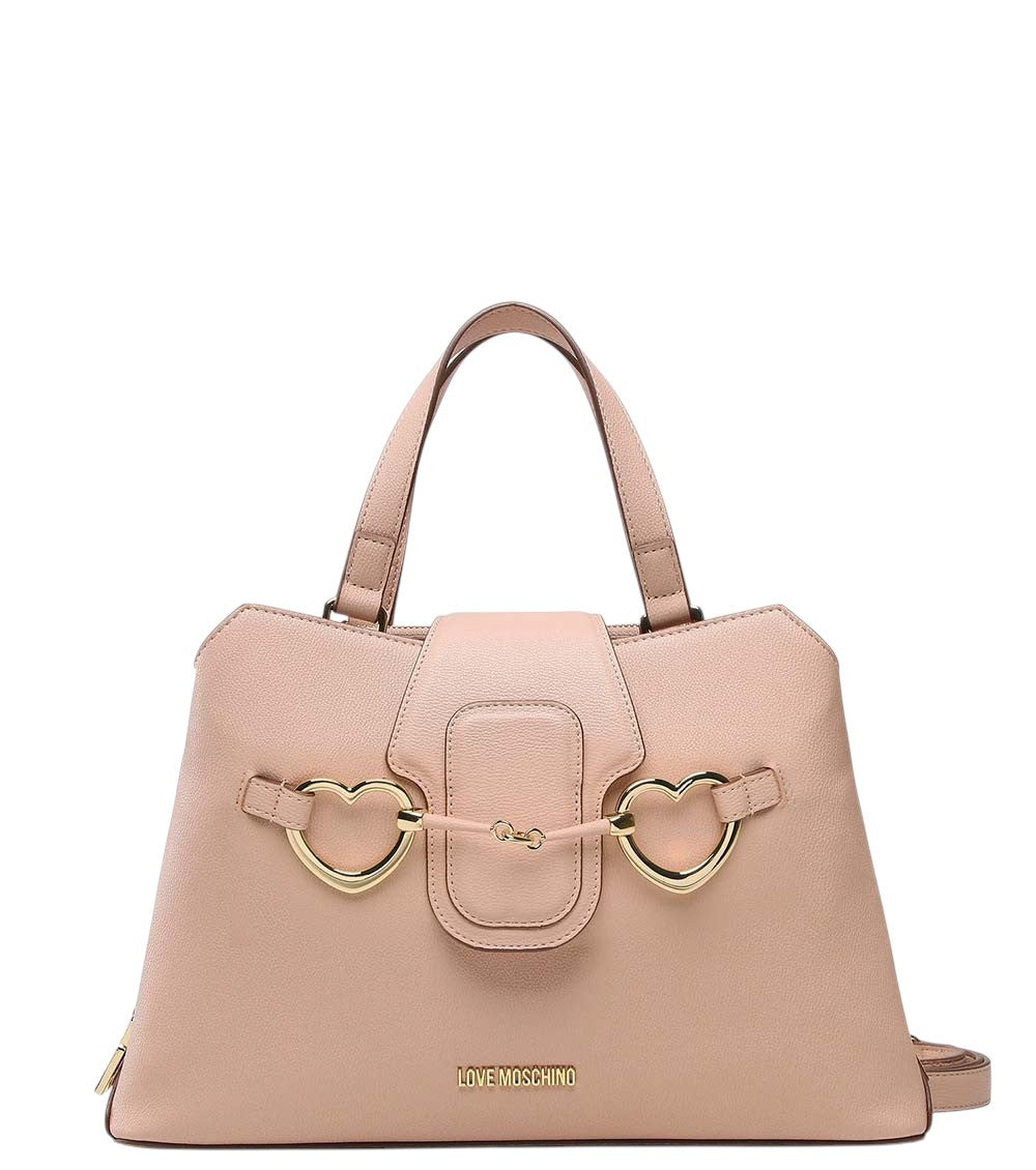Pink Heart Logo Medium Satchel 1
