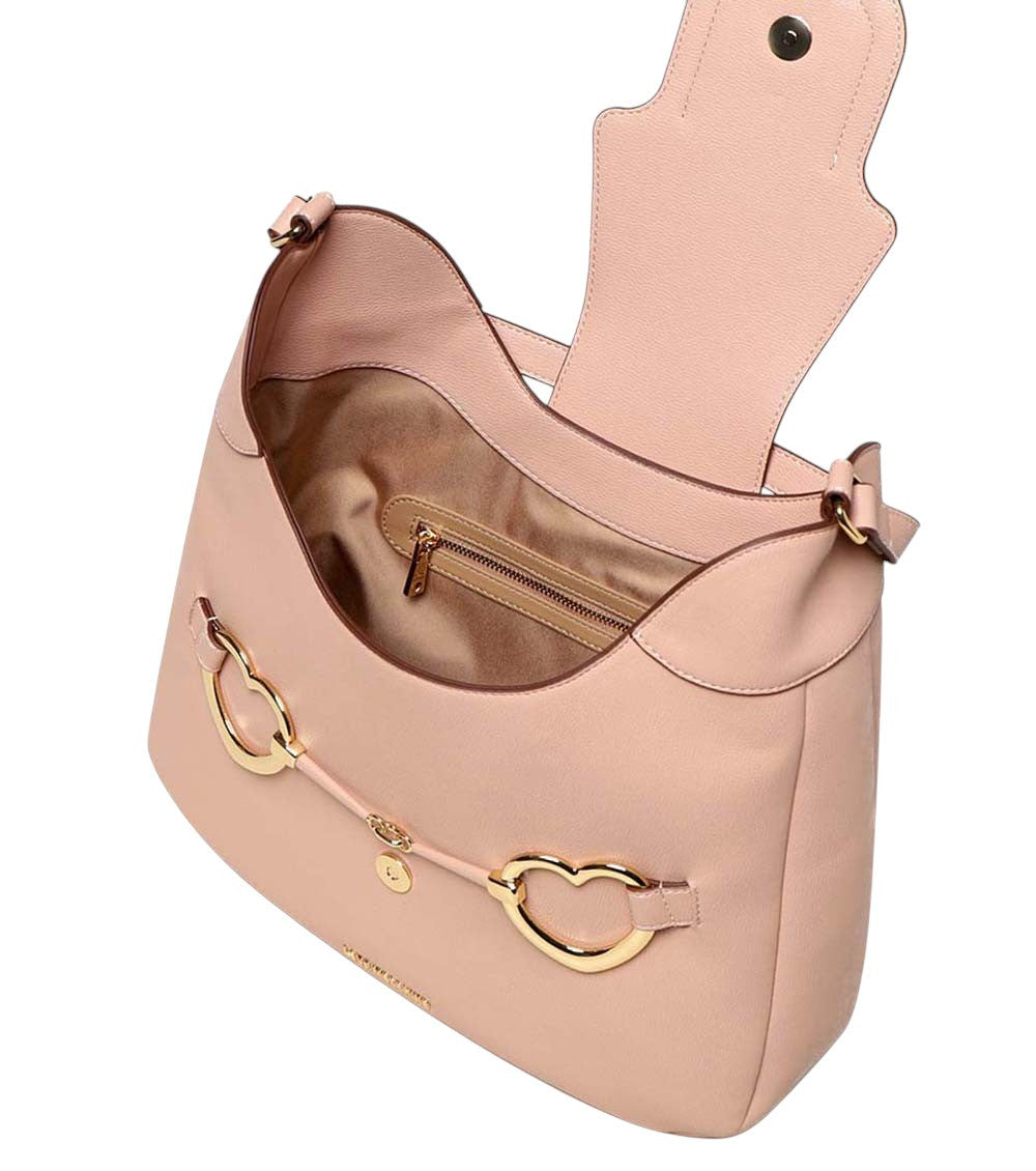 Pink Heart Clamp Medium Hobo 3
