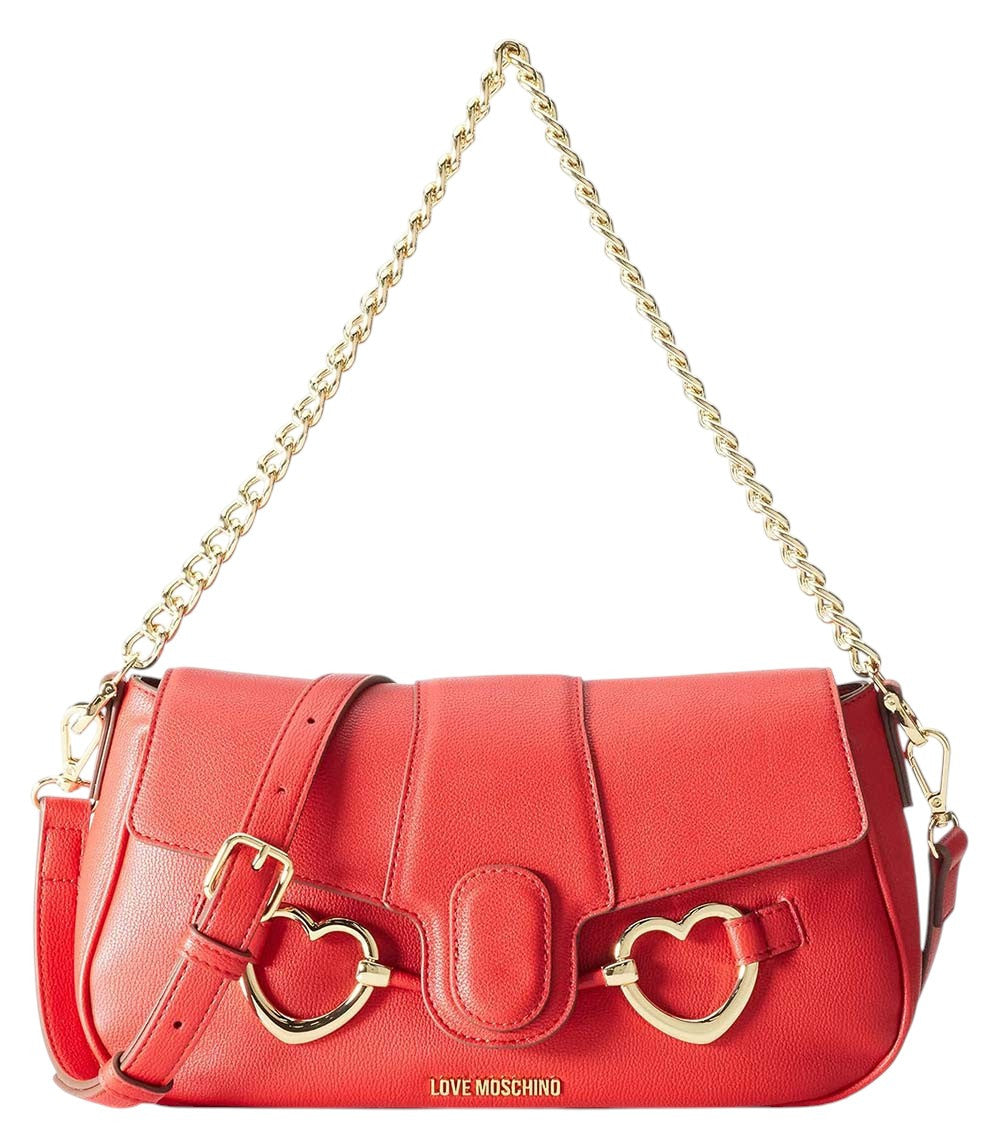 Red Heart Clamp Medium Shoulder Bag 1