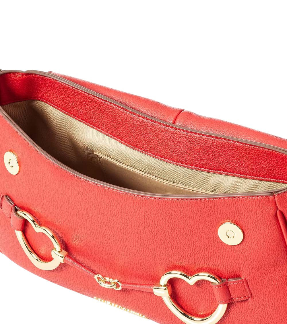 Red Heart Clamp Medium Shoulder Bag 3