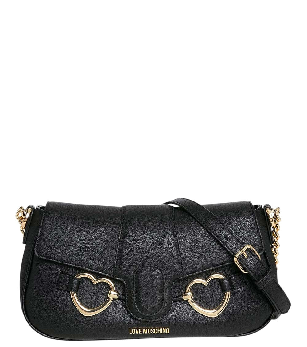 Black Heart Clamp Medium Shoulder Bag 2