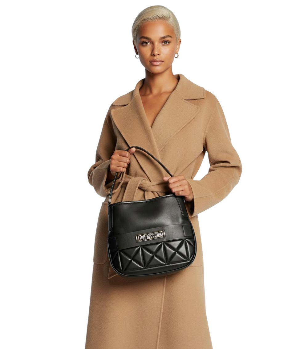 Black Logo Medium Shoulder Bag 4
