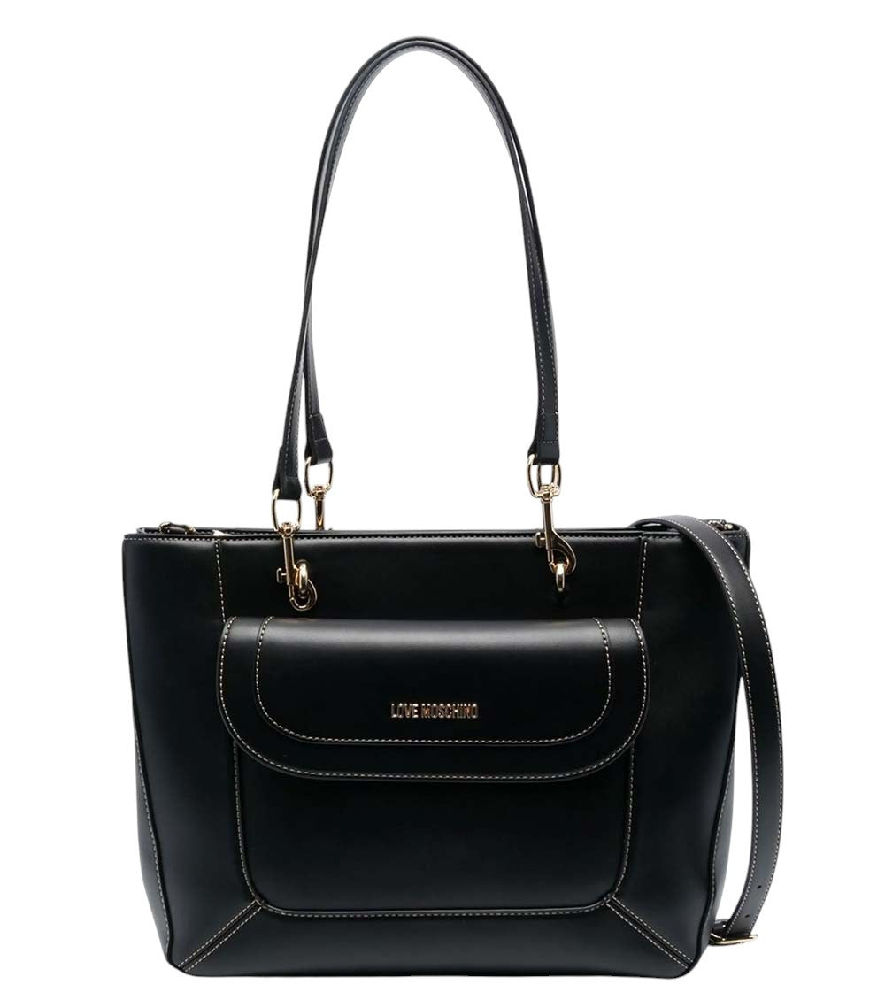 Black Logo Medium Tote 1