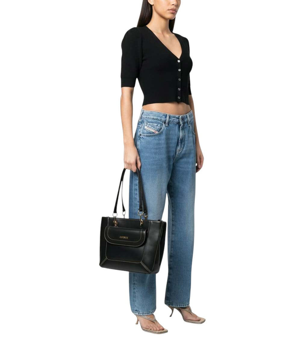 Black Logo Medium Tote 4