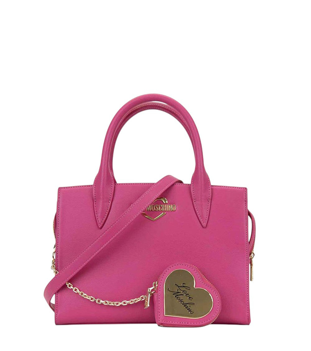 Pink Heart Logo Small Satchel 1